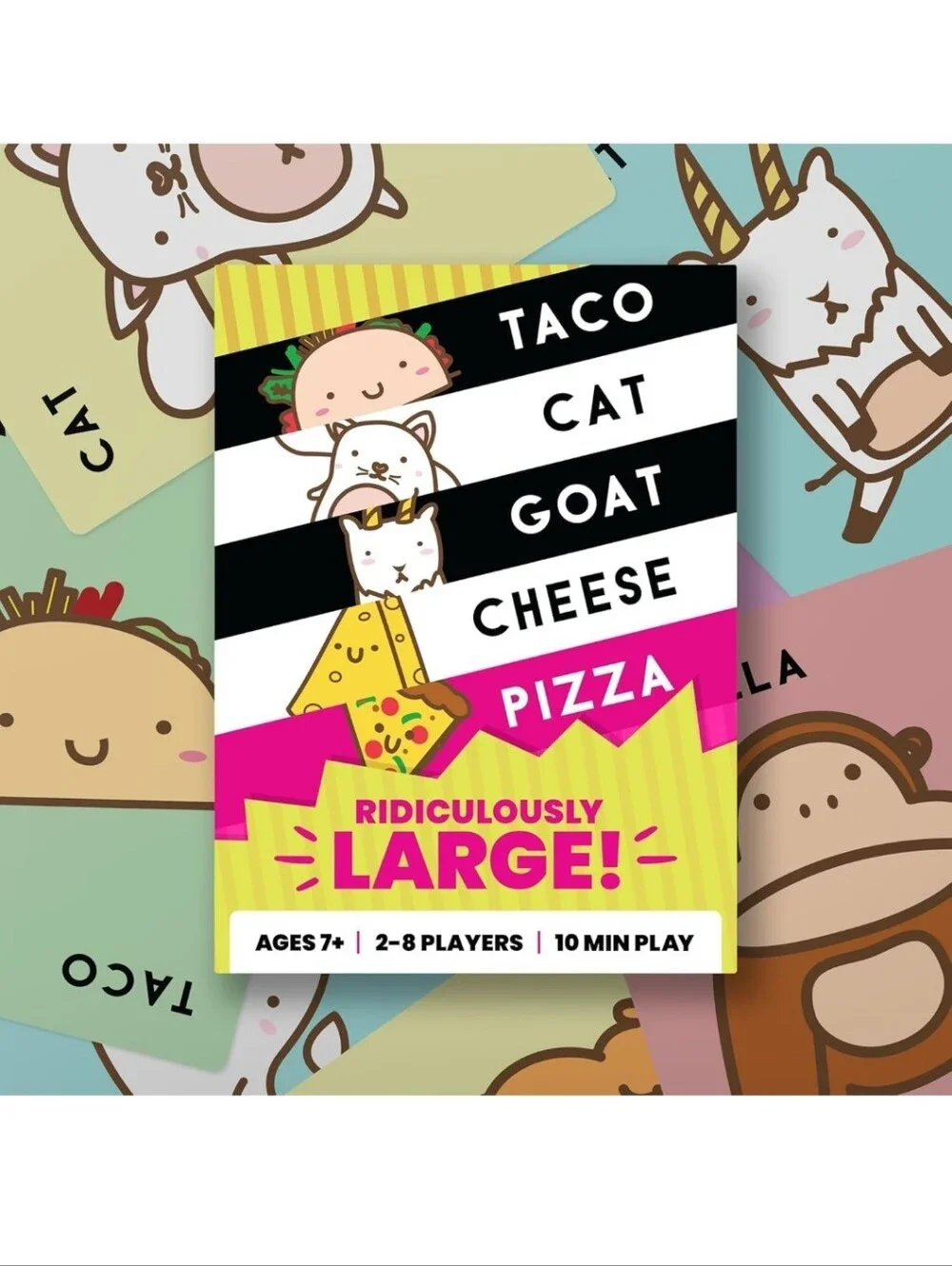Taco Cat Goat Cheese Pizza Card Game - Pink & Yellow